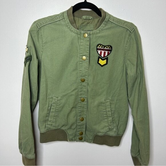 Bethany Mota Linen Cotton Blend Utility Army Jacket Medium Green - Picture 2 of 14